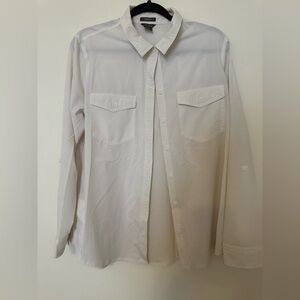 Eddie Bauer White Casual Button Down Shirt